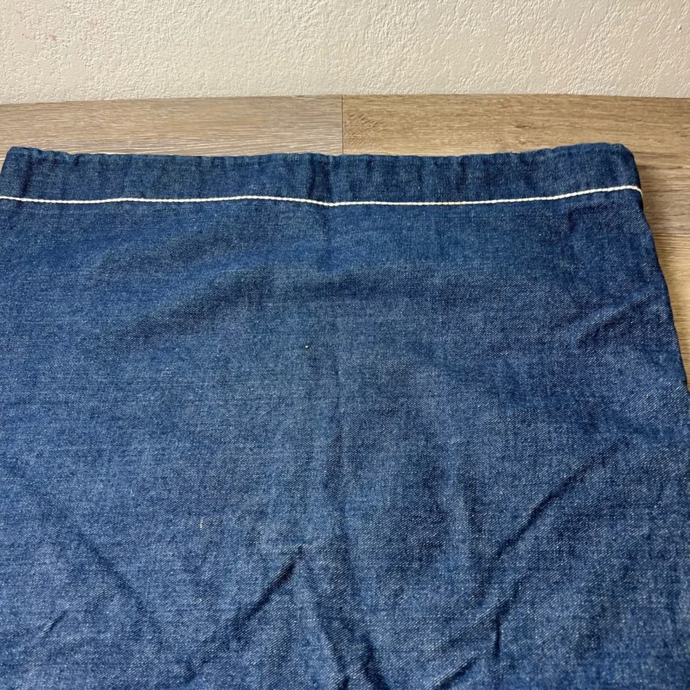 Vintage 1950/1960s dark wash selvedge Denim Laundry Bag with adjustable string